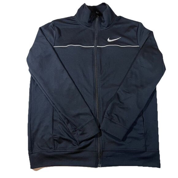 Nike Dri Fit Black Full Zip Warm up Jacket Track Jacket Men's Medium AT3220-010 - Picture 1 of 7
